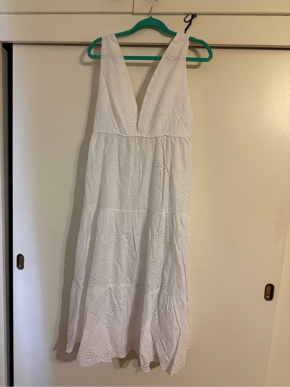 Pilyq White Eyelet Dress with V Detail